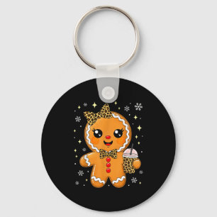 Cute Gingerbread Leopard Coquette Christmas Xmas G Key Ring