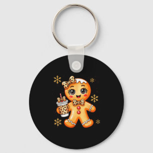 Cute Gingerbread Leopard Coquette Christmas Xmas G Key Ring