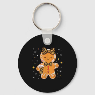 Cute Gingerbread Leopard Coquette Christmas Xmas G Key Ring