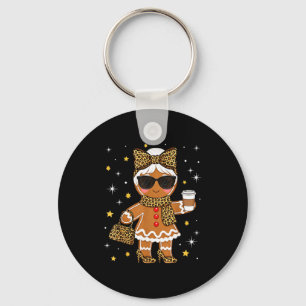 Cute Gingerbread Leopard Coquette Christmas Xmas G Key Ring