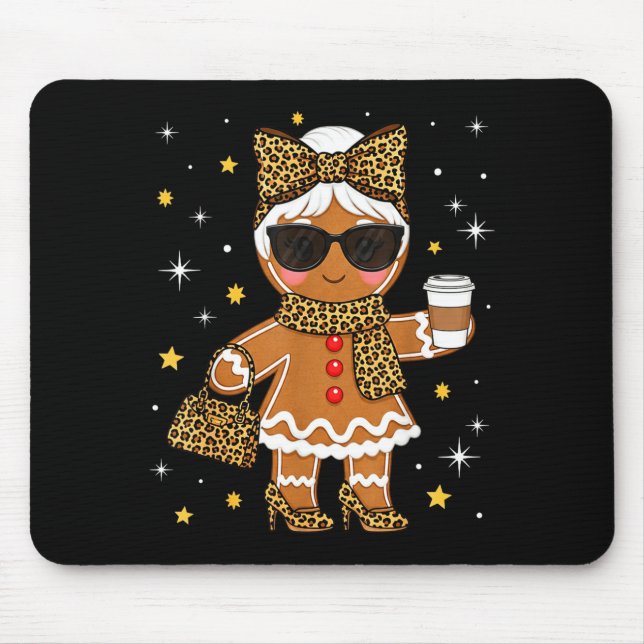 Cute Gingerbread Leopard Coquette Christmas Xmas G Mouse Mat (Front)