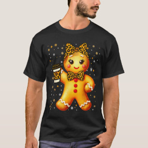 Cute Gingerbread Leopard Coquette Christmas Xmas G T-Shirt