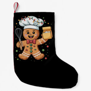 Cute Gingerbread Man Baker Christmas Chef Bake Small Christmas Stocking