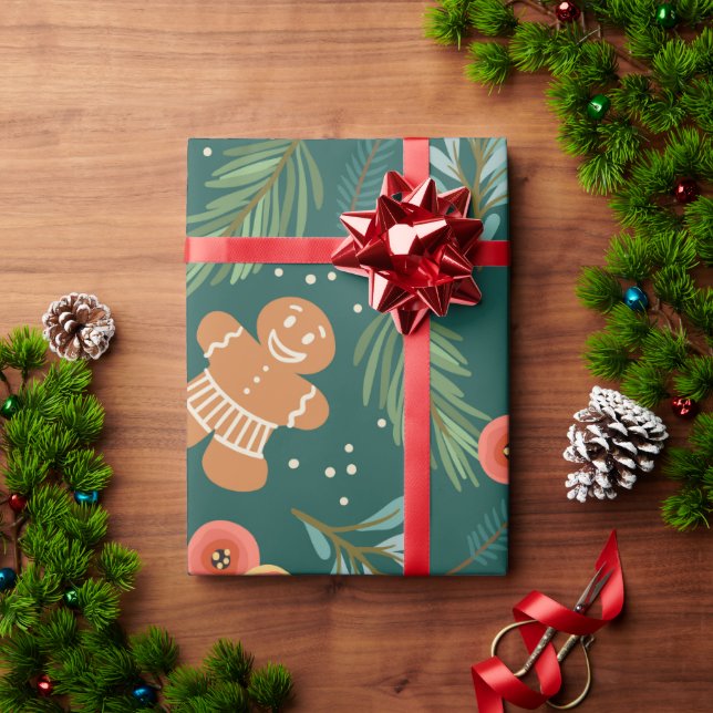 Cute Gingerbread Man Boy Christmas Country Cute Wrapping Paper (Holiday Gift)