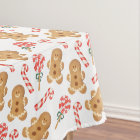 Cute Gingerbread Man Candy Canes Holiday Pattern