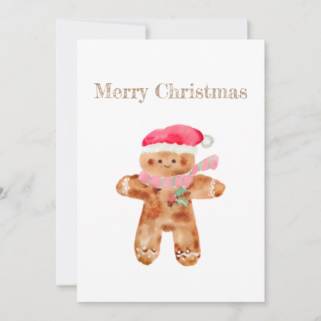 Cute gingerbread man Christmas card (Front)