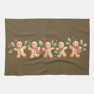 Cute Gingerbread Man Christmas Holiday Baker Gift Tea Towel