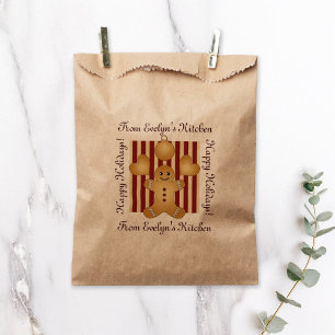 Cute Gingerbread Man Christmas Homemade Treat Favour Bags