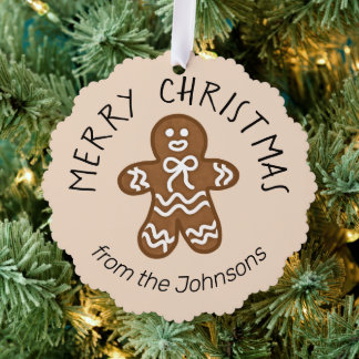 Cute Gingerbread Man Christmas Tree Decoration Card