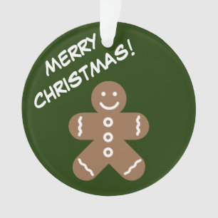 Cute gingerbread man cookie custom Christmas photo Ornament