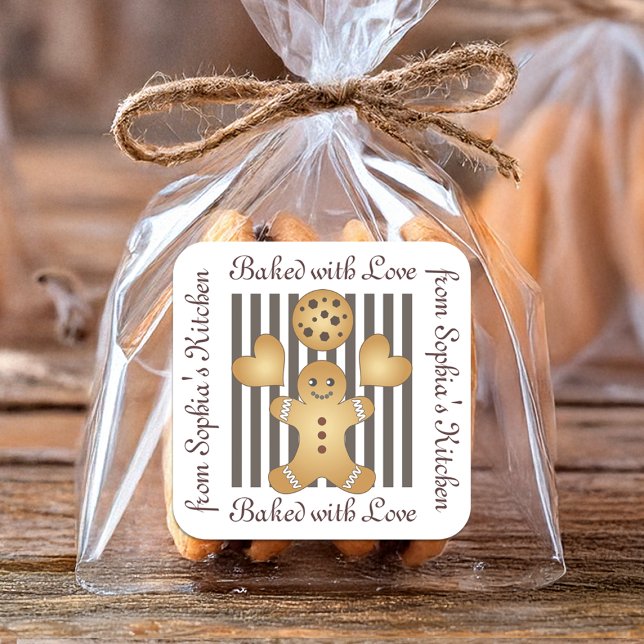 Cute Gingerbread Man Cookie Homemade Labels (Creator Uploaded)