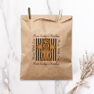 Cute Gingerbread Man Cookie Homemade Treat Favour Bags