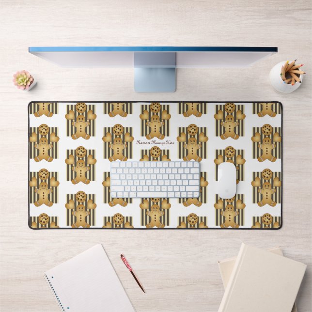 Cute Gingerbread Man Cookie Pattern Kids Desk Mat (Office 1)