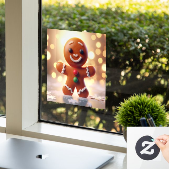 Cute gingerbread man cookie window cling (Office)