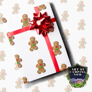 Cute gingerbread man cookie wrapping paper. wrapping paper