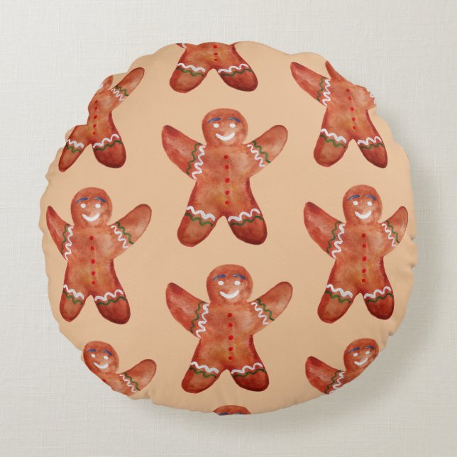 Cute Gingerbread Man Cookies  cushion (Front)