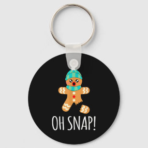 Cute Gingerbread Man Funny Christmas Oh Snap  Key Ring