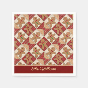 Cute Gingerbread Man Patchwork Pattern Style Napkin