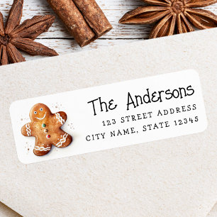 Cute gingerbread man return address