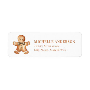 Cute Gingerbread Man Return Address Labels