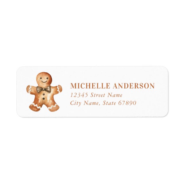 Cute Gingerbread Man Return Address Labels (Front)