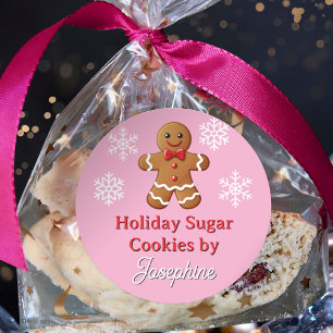 Cute Gingerbread Man Sweets Cookies Gift Labels