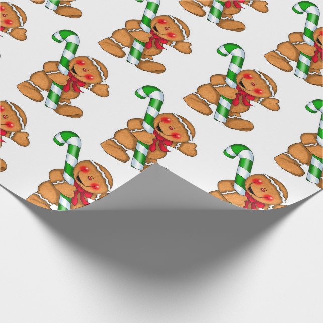Cute Gingerbread Man Wrapping Paper (Corner)