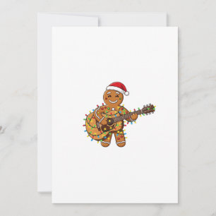 Cute Gingerbread Musician Playing Guitar Thank You Card
