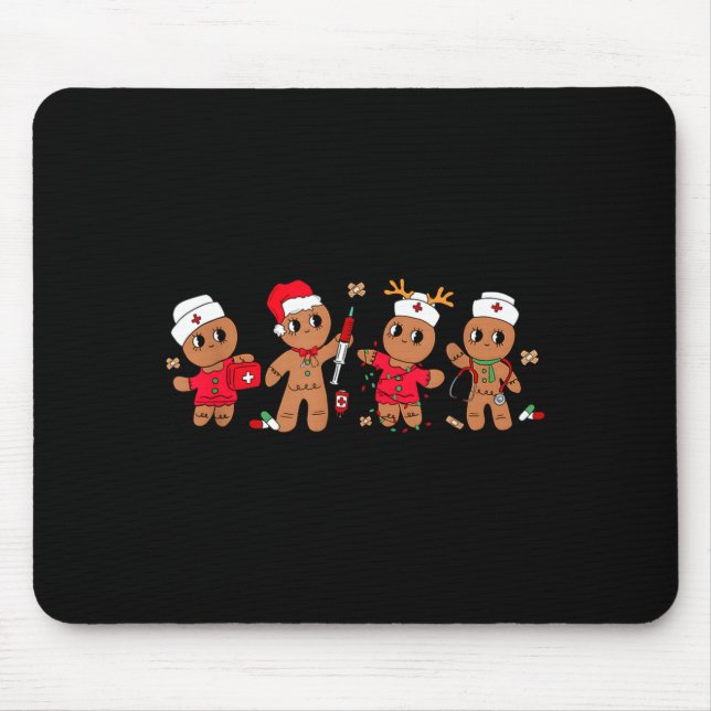 Cute Gingerbread Nurse Christmas Design Medical Hu Mouse Mat (Front)