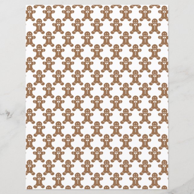  Cute Gingerbread Scrapbook Paper (Front)