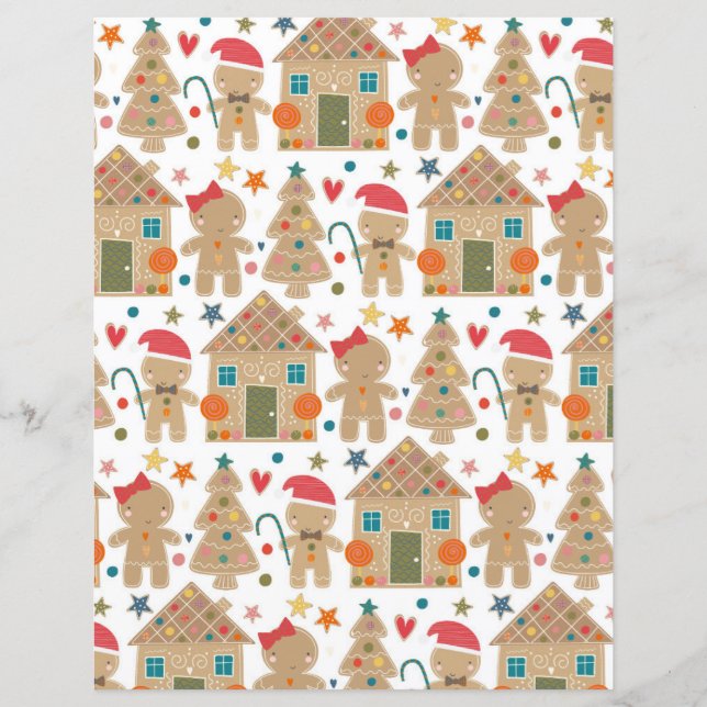 Cute Gingerbread Scrapbook Paper (Front)