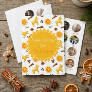 Cute Gingerbread & Spices 12 Month Photo Collage Card