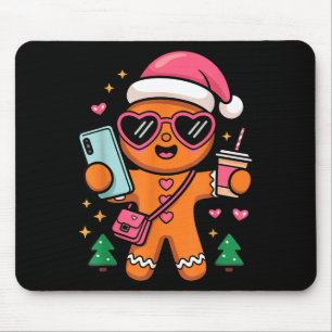 Cute Gingerbread Taking Selfie Christmas Pajama To Mouse Mat