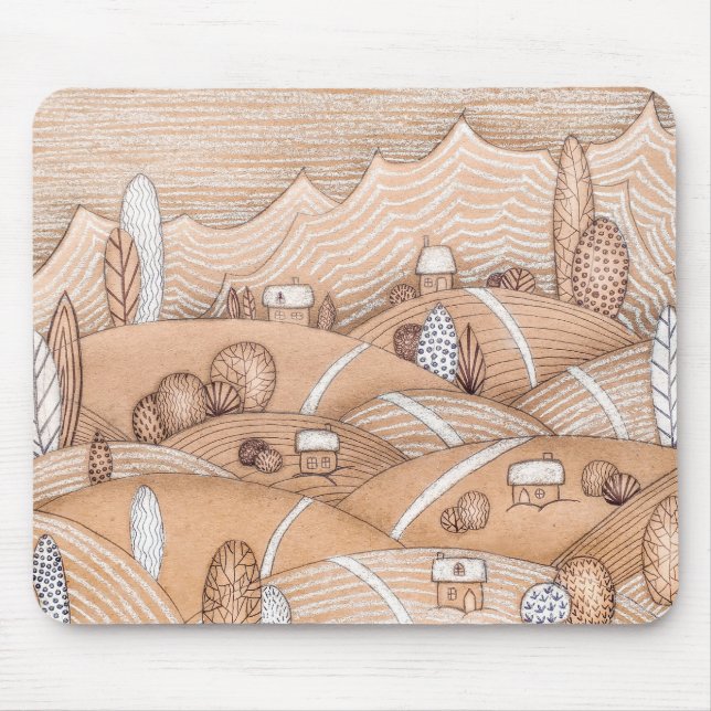 Cute Gingerbread Village Artwork | Mouse Pad (Front)