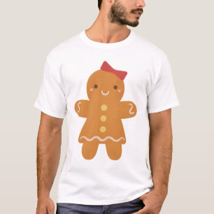 Cute Gingerbread Woman with Bow T-Shirt
