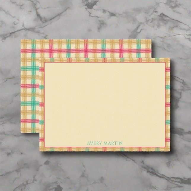 Cute Gingham Check Pattern Thank You Nursery  Card (Creator Uploaded)