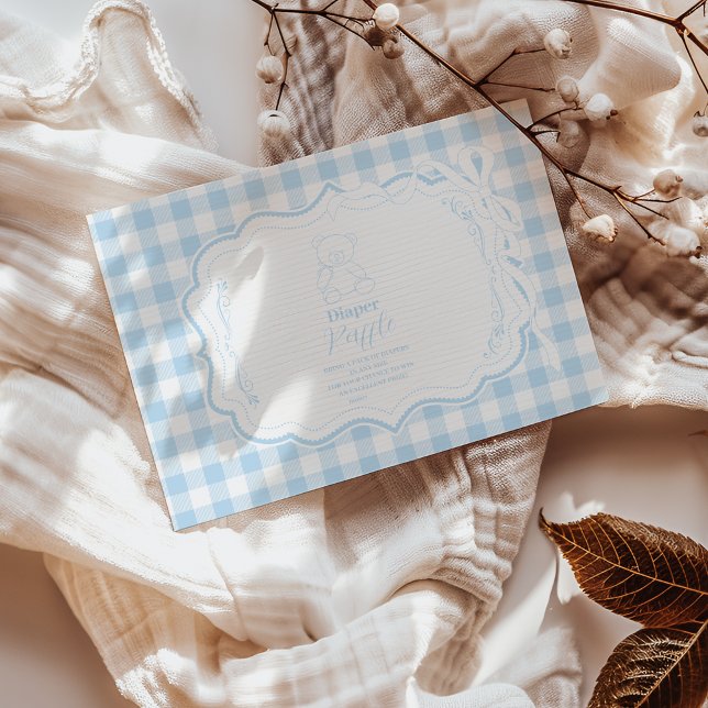 Cute Gingham French Teddy Bear  Books for Baby Enclosure Card (Creator Uploaded)