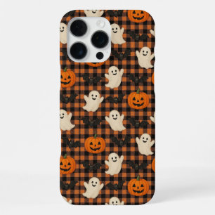 Cute, gingham halloween ghost pumpkin bats  iPhone 16 pro max case