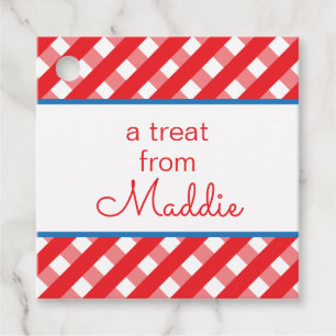 Cute Gingham Personalised Gift or Favour Tags