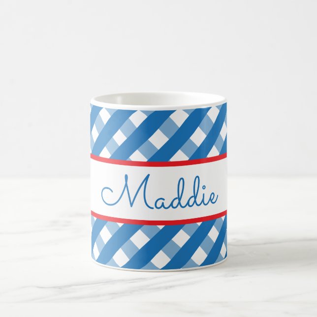 Cute Gingham Personalised Mug (Center)