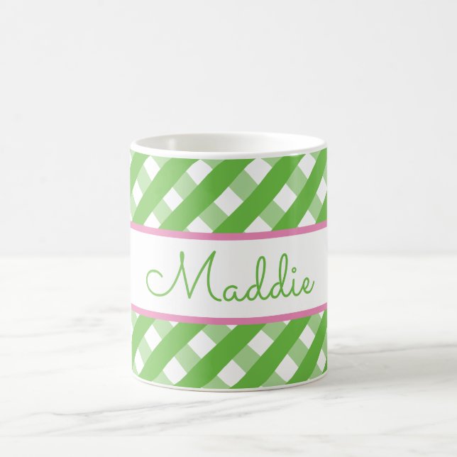 Cute Gingham Personalised Mug (Center)