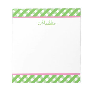 Cute Gingham Personalised Notepad