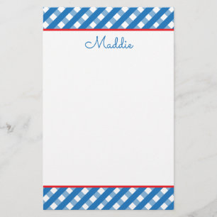 Cute Gingham Personalised Stationery