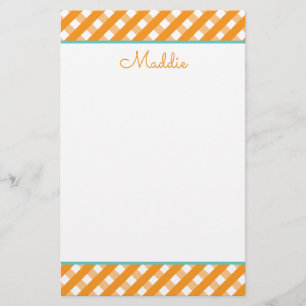 Cute Gingham Personalised Stationery