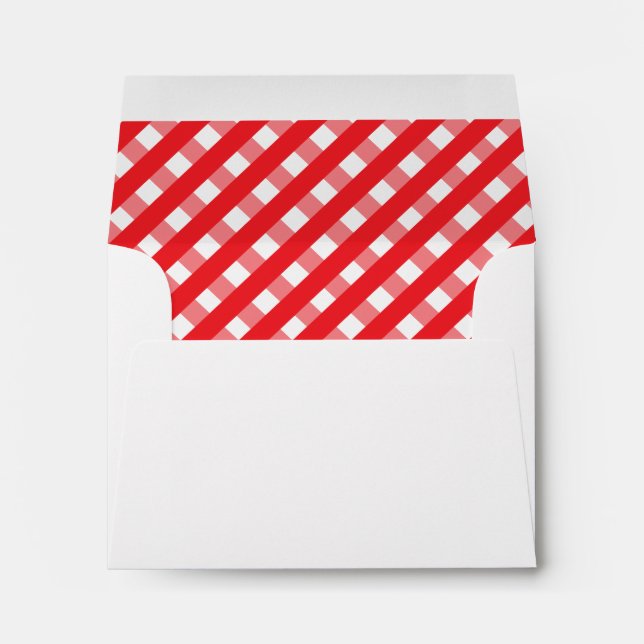 Cute Gingham Personalised Stationery Envelopes (Back (Bottom))