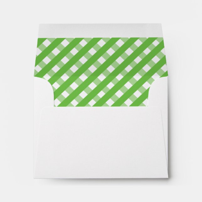 Cute Gingham Personalised Stationery Envelopes (Back (Bottom))