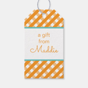 Cute Gingham Personalized Gift Tags