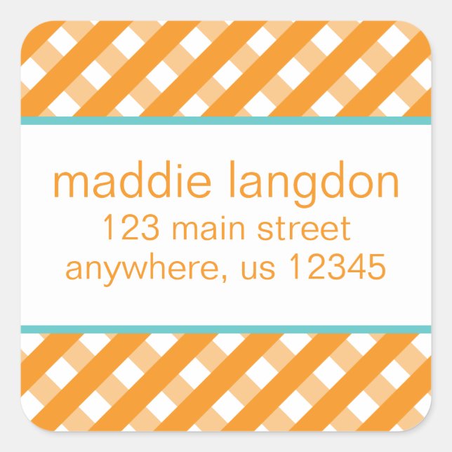Cute Gingham Return Address Labels (Front)
