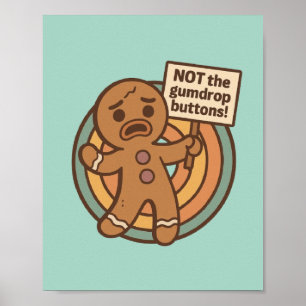 Cute Gingy Gingerbread Christmas Postcard Poster
