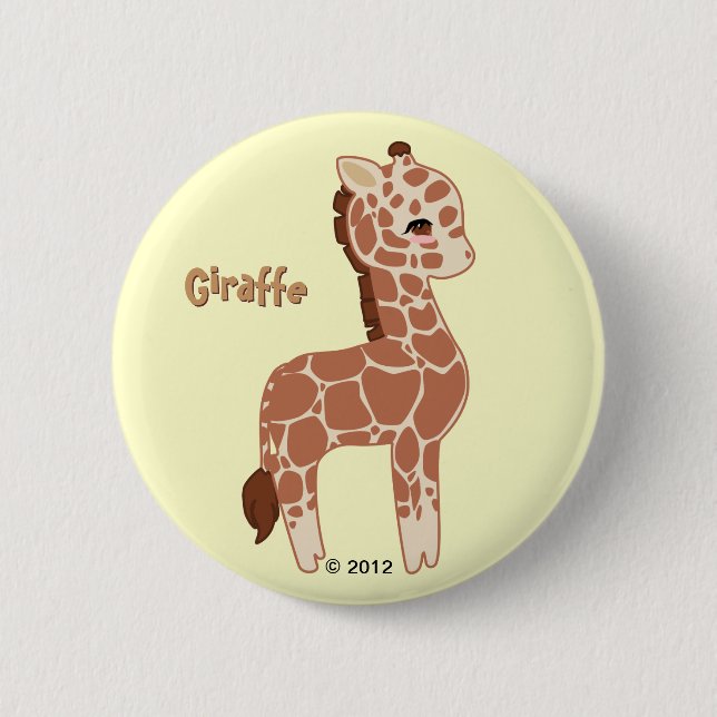 Cute Giraffe 6 Cm Round Badge (Front)
